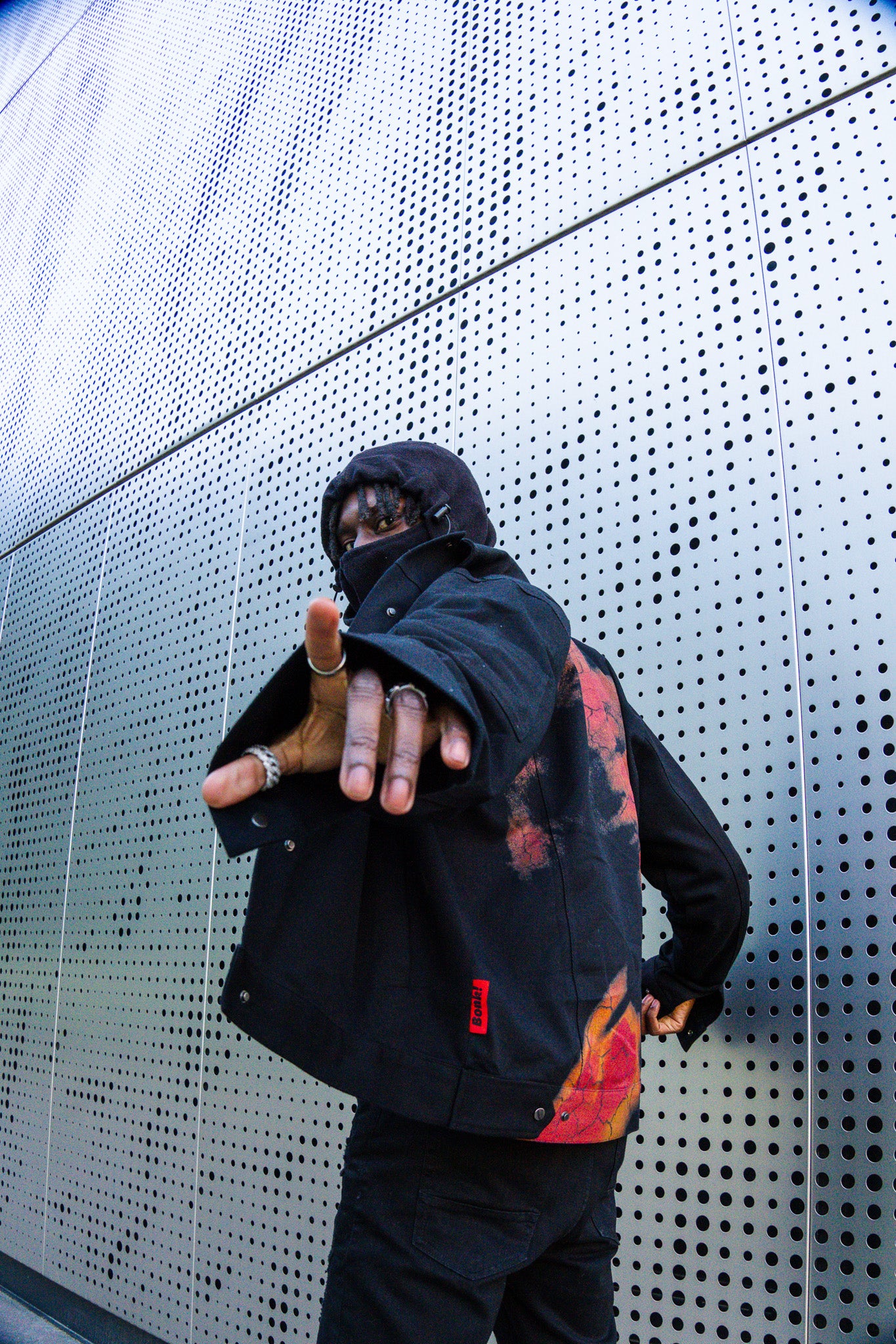 Visage Print on Black Heavy Overshirt - Bonk X AlphaGang - Bonk Supply