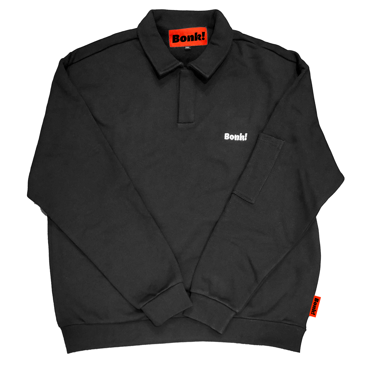 Heavy Comfort Polo Sweatshirt – Black