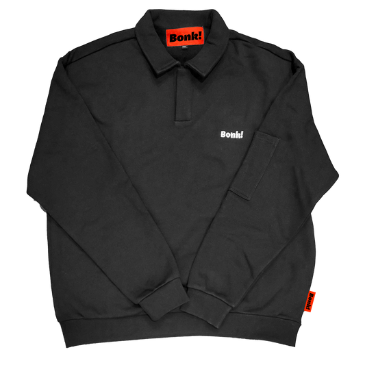 Heavy Comfort Polo Sweatshirt – Black