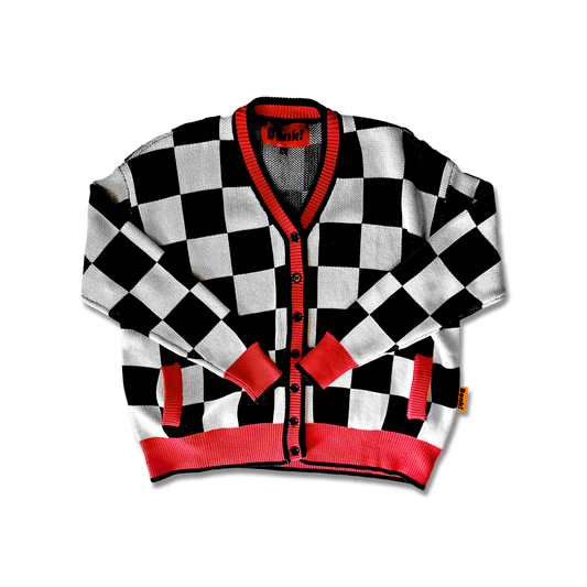 Checkered Cardigan Sweater