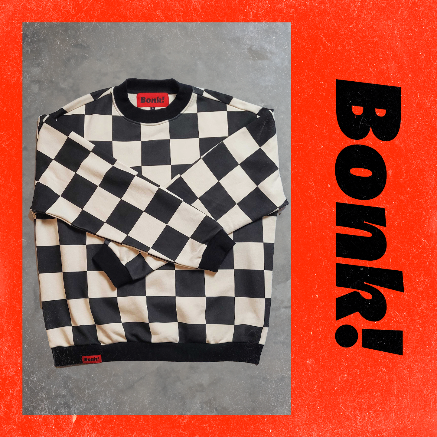 Bonk! Checkered Sweatshirt