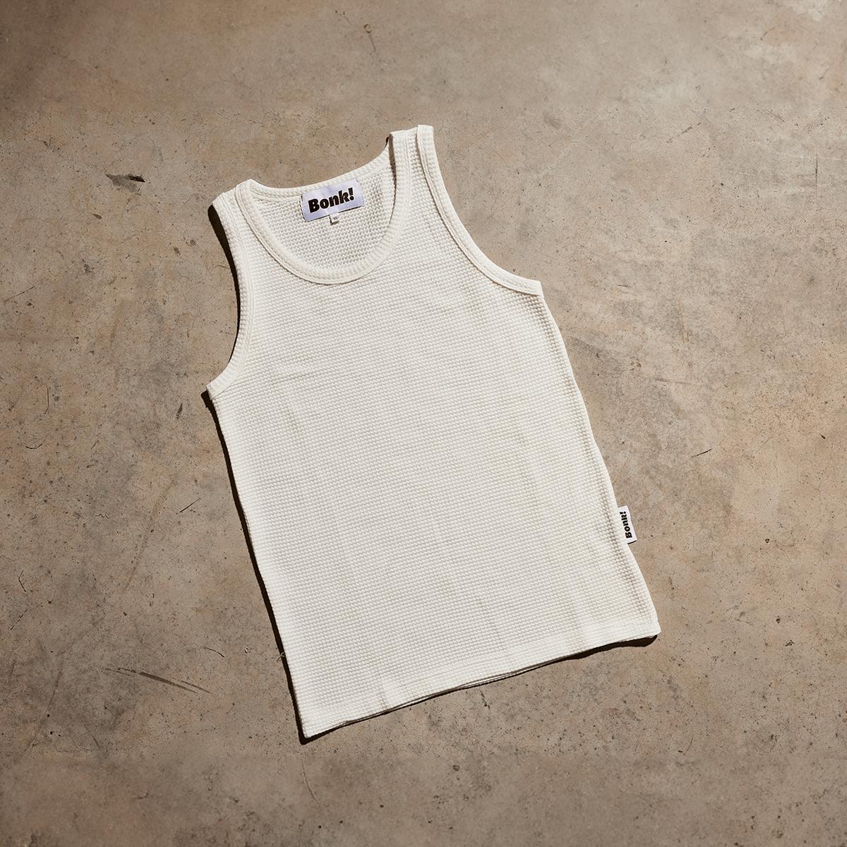 White Waffle Knit Tank Top